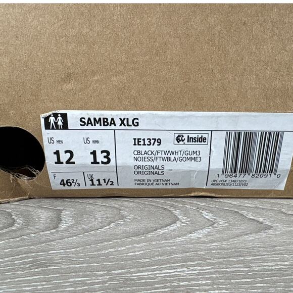 Adidas‎ Samba XLG Core Black Gum Bottom Sneakers Men\'s Size 12- NIB main image 8